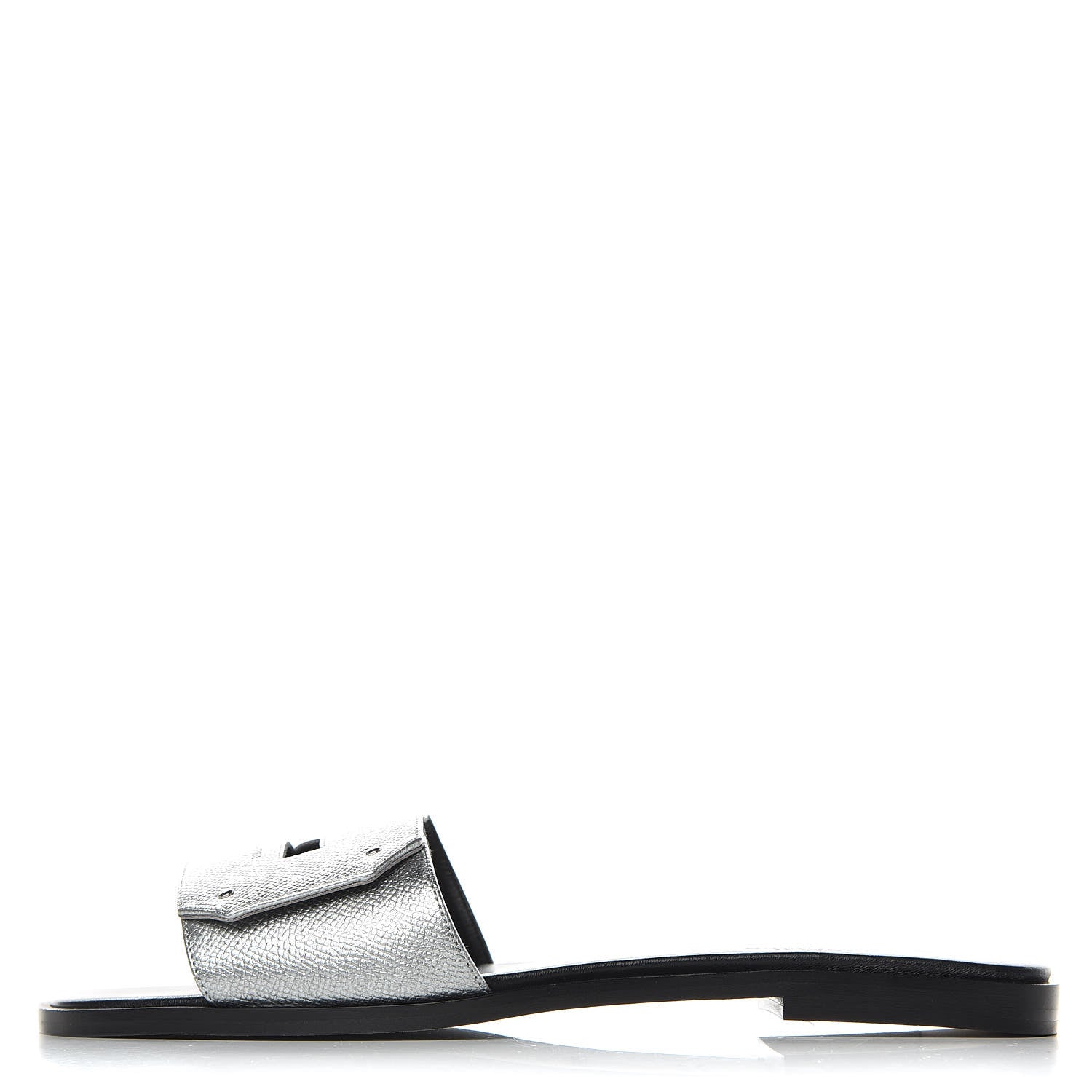 Hermes Epsom View Sandals 39 Argent 1 of 8