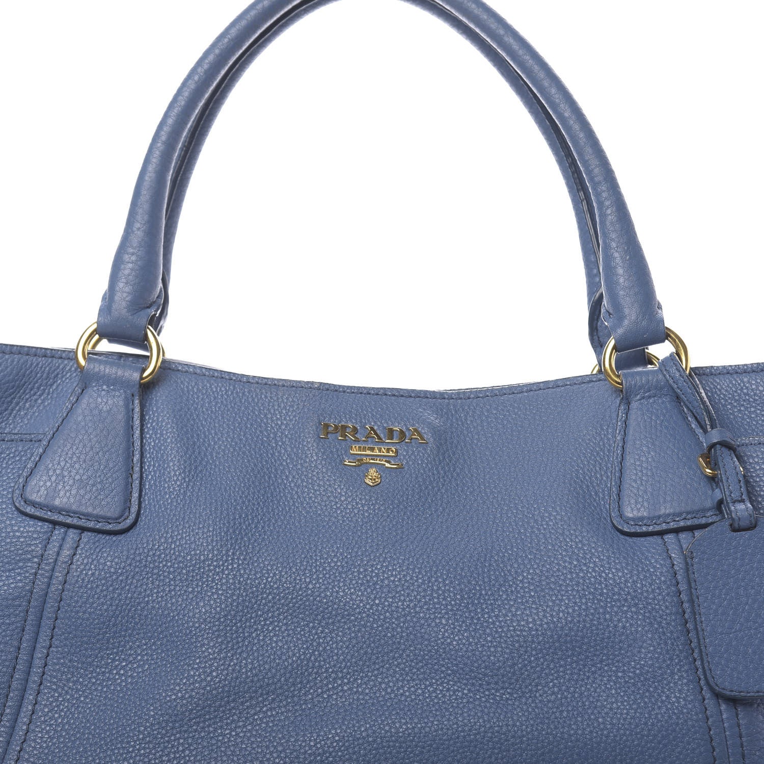 Prada Vitello Daino Side Pocket Tote Cobalto 11 of 15