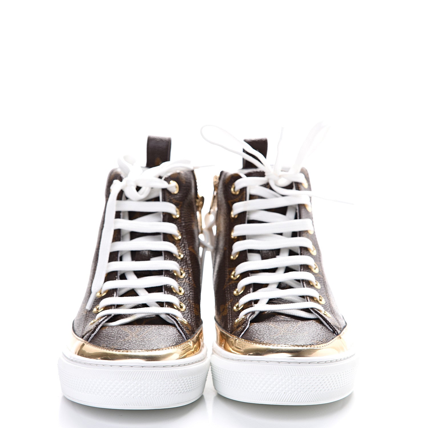 Louis Vuitton Patent Monogram Stellar Sneaker Boots 36 Gold 2 of 6