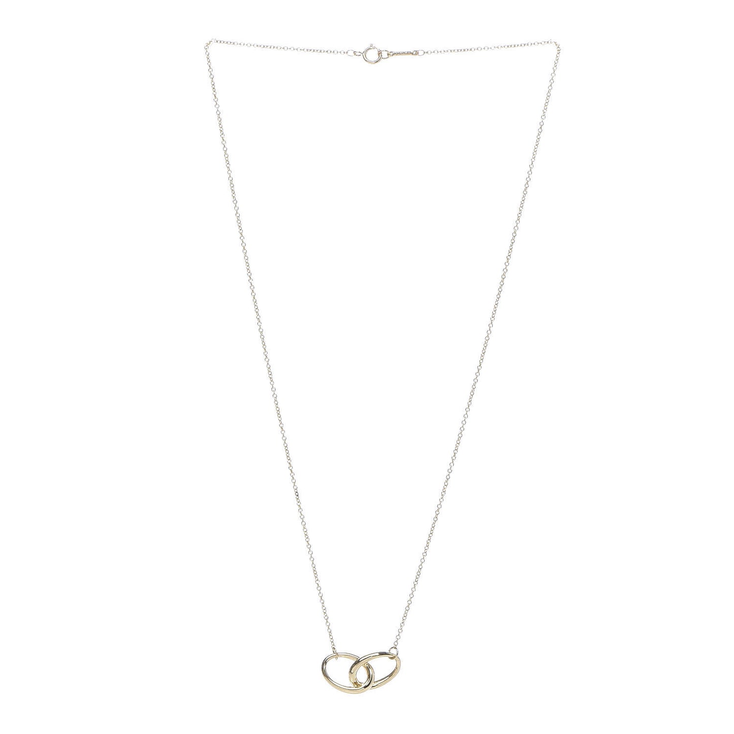 18K Yellow Gold Elsa Peretti Interlocking Ovals Pendant Necklace