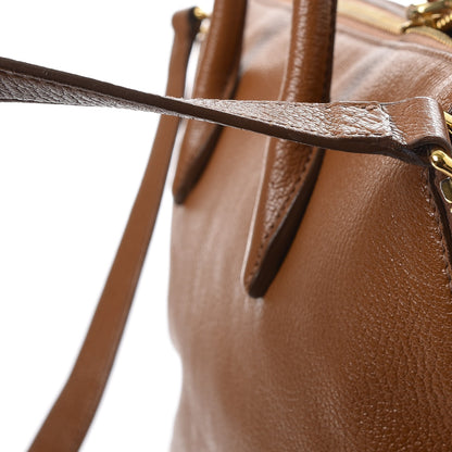 Miu Miu Goatskin Madras Zip Tote Brandy 19 of 21