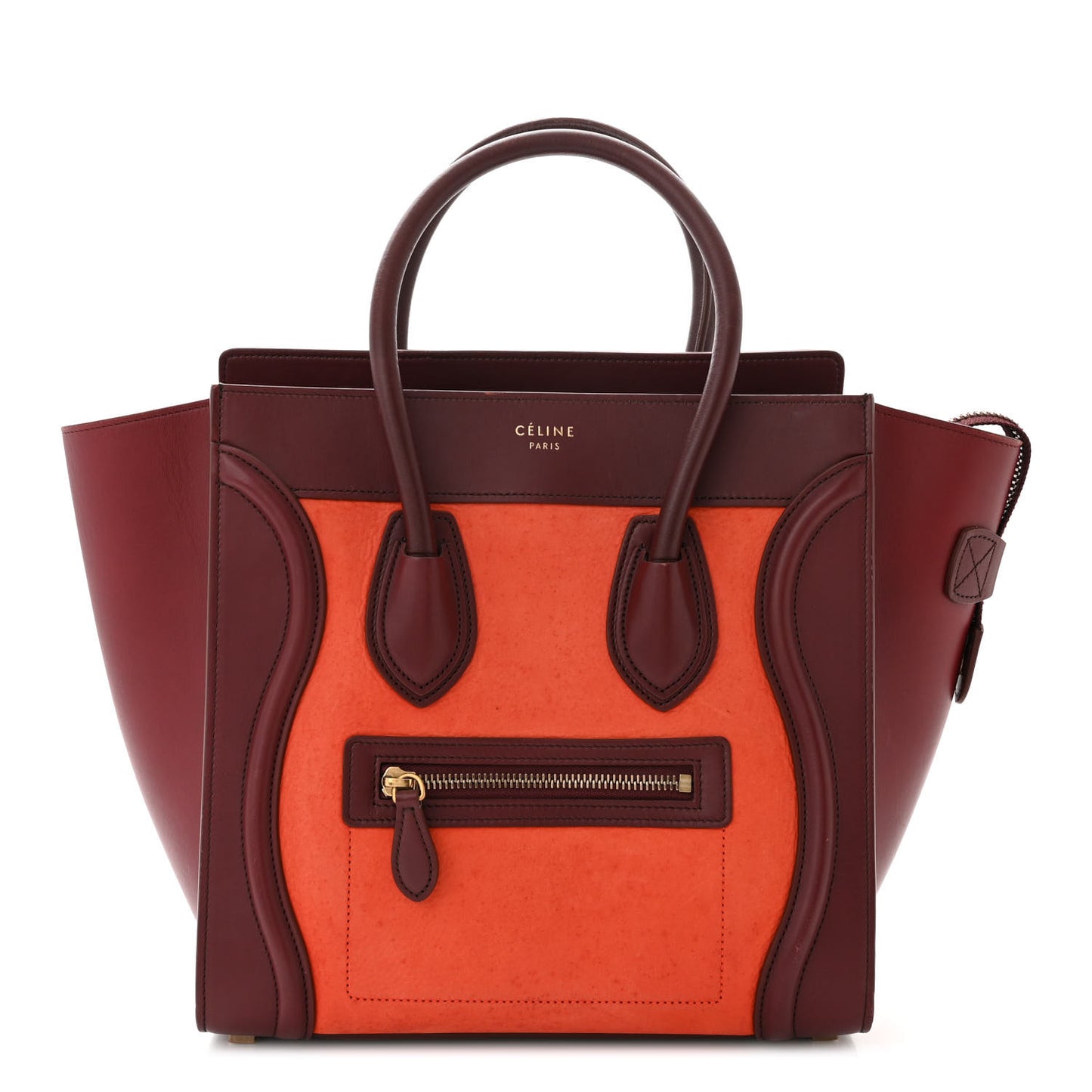 Bullhide Calfskin Micro Bi-Color Luggage Vermillion