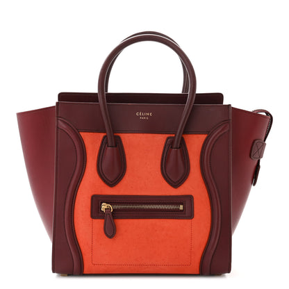 Celine Bullhide Calfskin Micro Bi-Color Luggage Vermillion 1 of 13