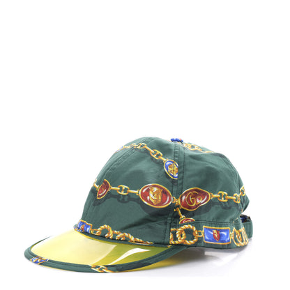 Gucci Silk PVC Chain Print Baseball Cap Green 1 of 10