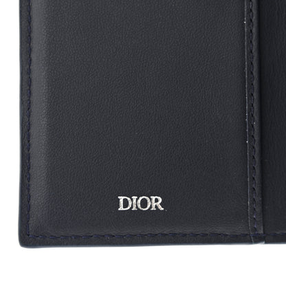Christian Dior Calfskin CD Diamond Canvas Bi-Fold Card Holder Navy 6 of 7