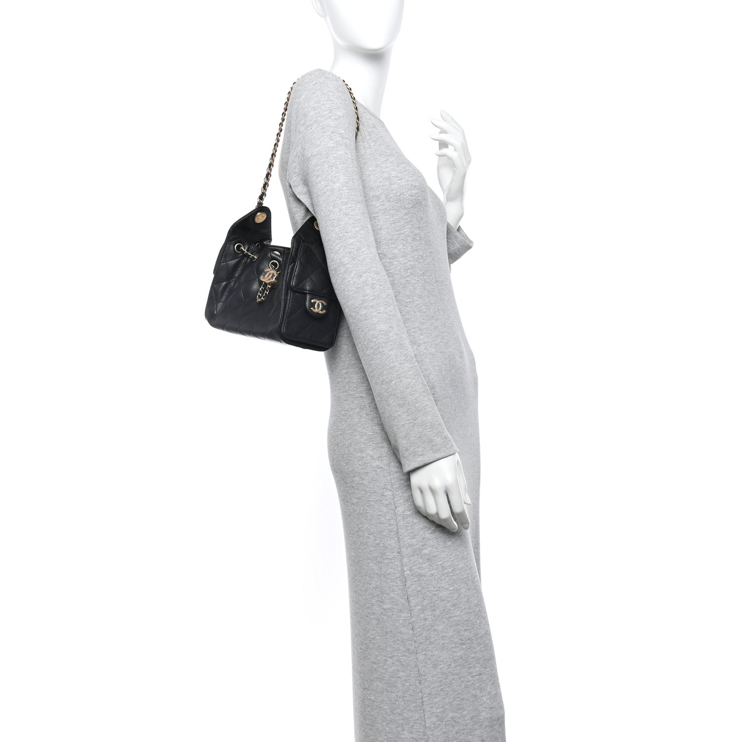 Chanel Caviar Quilted Mini Chanel 25 Handbag Black 2 of 11