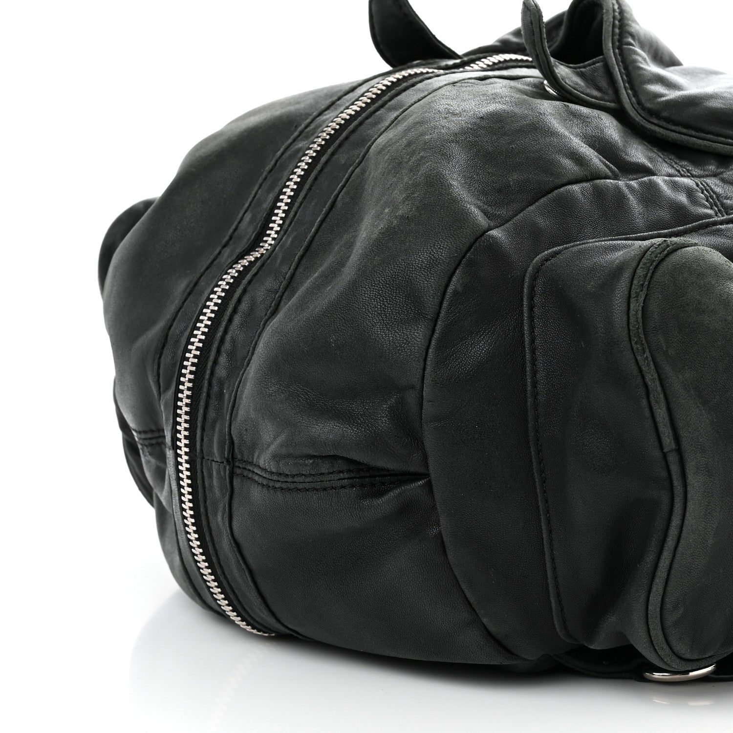 Alexander Wang Lambskin Marti Backpack Bag Washed Black Rhodium Hardware 9 of 17