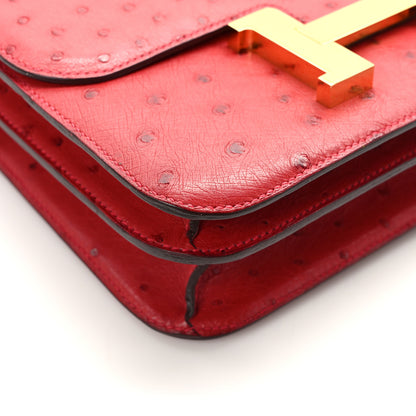 Hermes Ostrich Constance 24 Rouge Vif 11 of 16