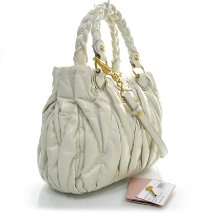 Miu Miu Lambskin Small Matelasse Coffer Ivory 2 of 11