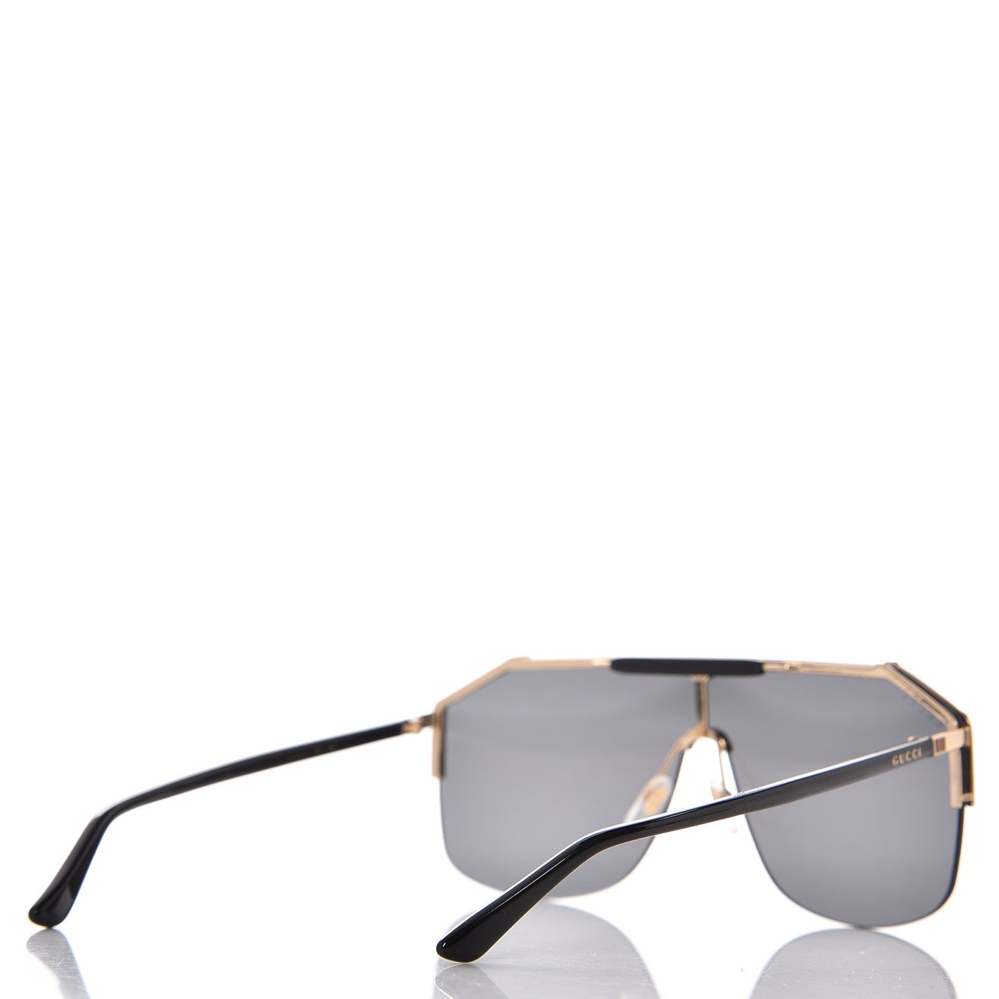 Metal Rimless Square Sunglasses GG0291S Black Gold