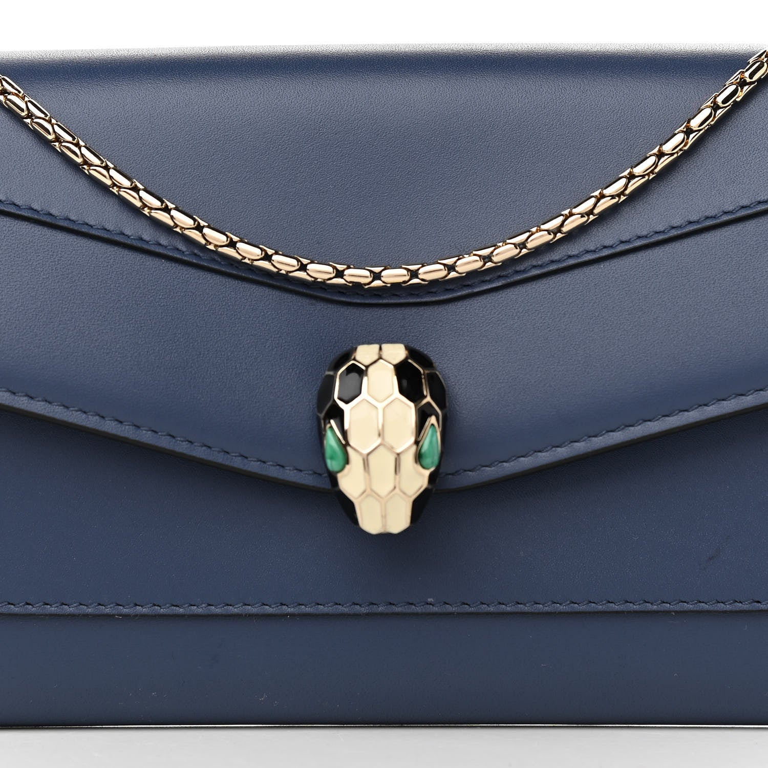 Bulgari Calfskin Serpenti Forever Chain Wallet Blue 9 of 12