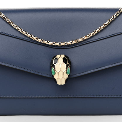 Bulgari Calfskin Serpenti Forever Chain Wallet Blue 9 of 12