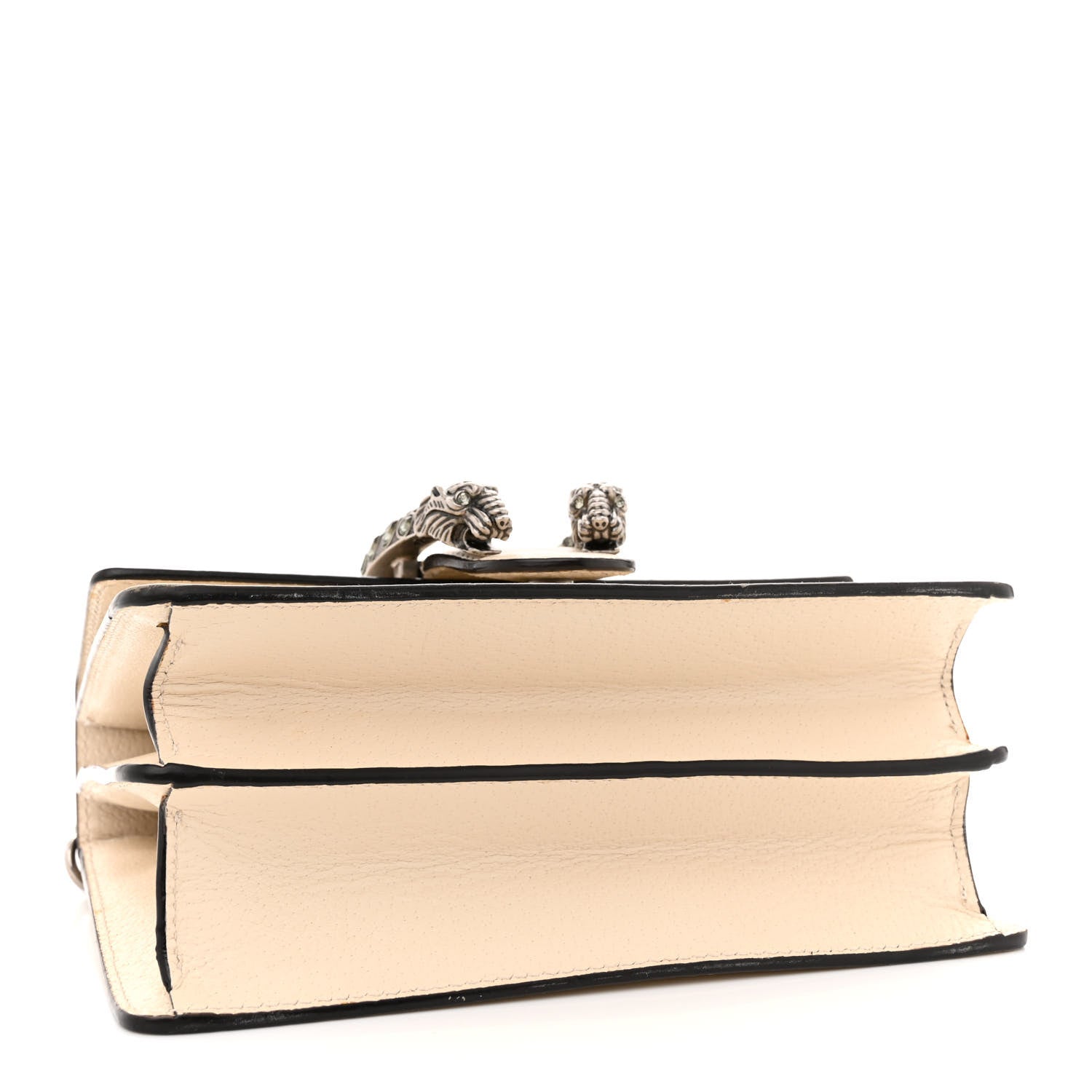 Gucci Textured Calfskin Crystal Bamboo Web Mini Dionysus Top Handle Bag Mystic White 4 of 21
