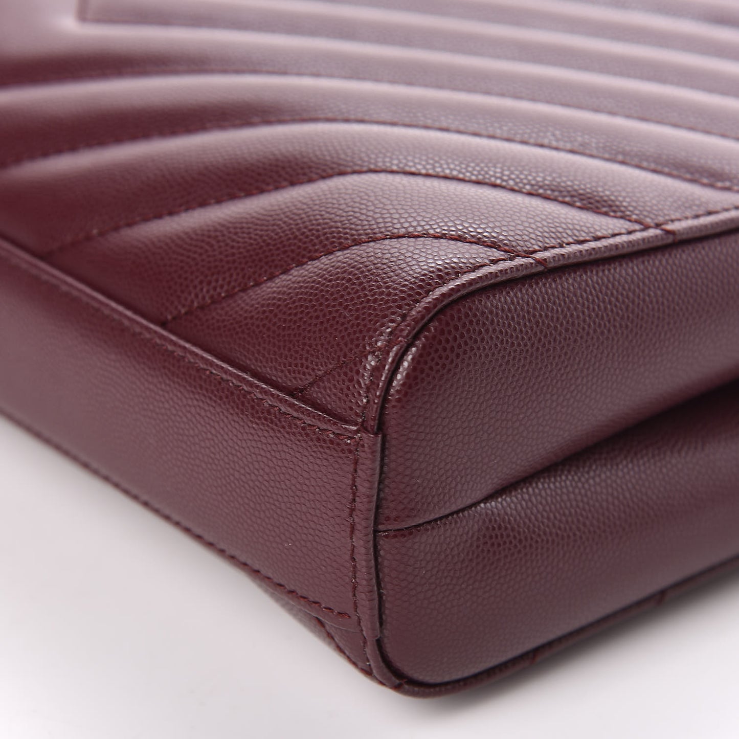 Grain de Poudre Matelasse Chevron Small Tribeca Shopping Bag Garnet