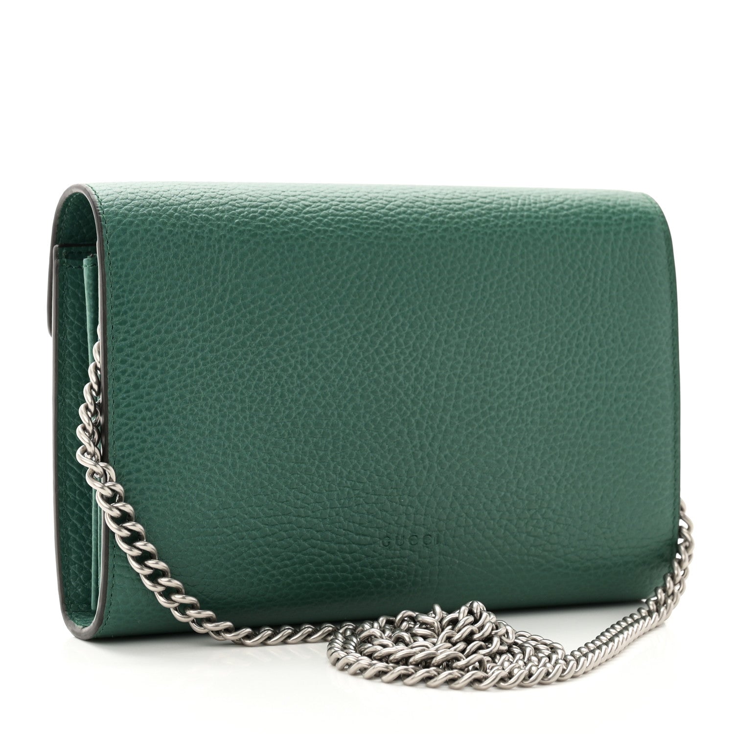 Gucci Calfskin Mini Dionysus Chain Wallet Emerald 2 of 11
