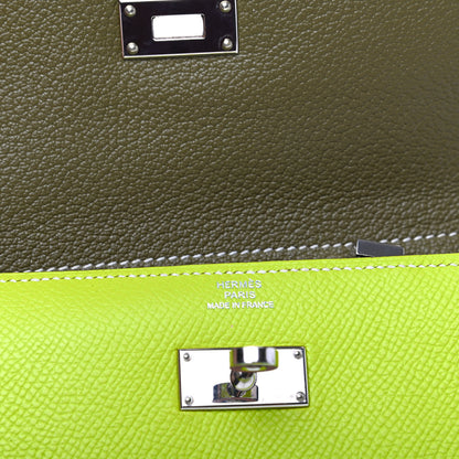 Hermes Epsom Verso Medium Kelly Wallet Kiwi Lichen 6 of 8