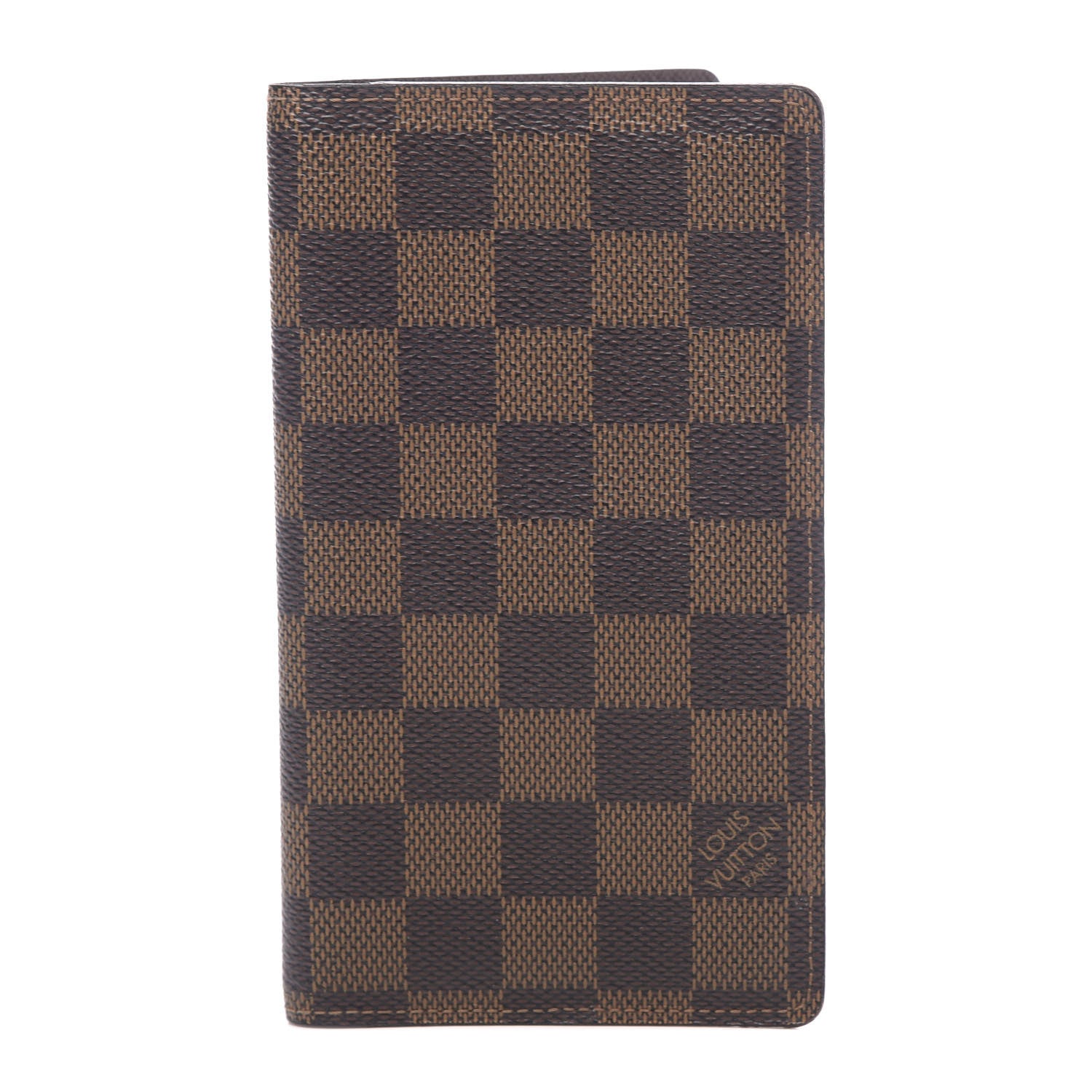 Louis Vuitton Damier Ebene Checkbook Cover Wallet 1 of 10