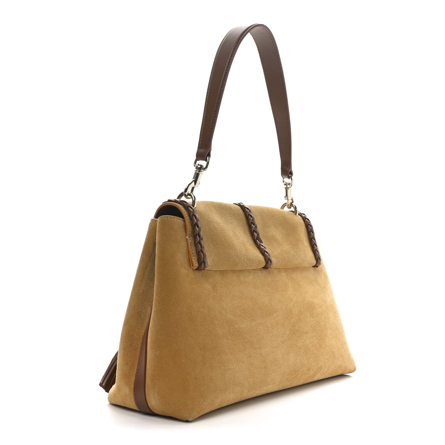 Chloe Suede Calfskin Medium Penelope Shoulder Bag Safari Gold 3 of 10