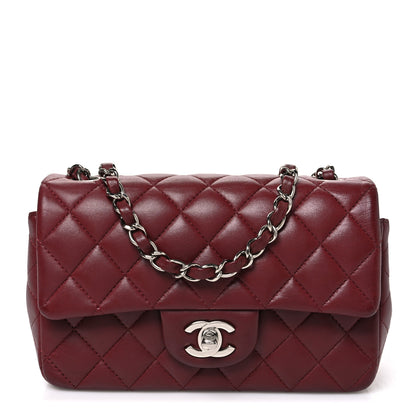 Chanel Lambskin Quilted Mini Rectangular Flap Burgundy 1 of 10