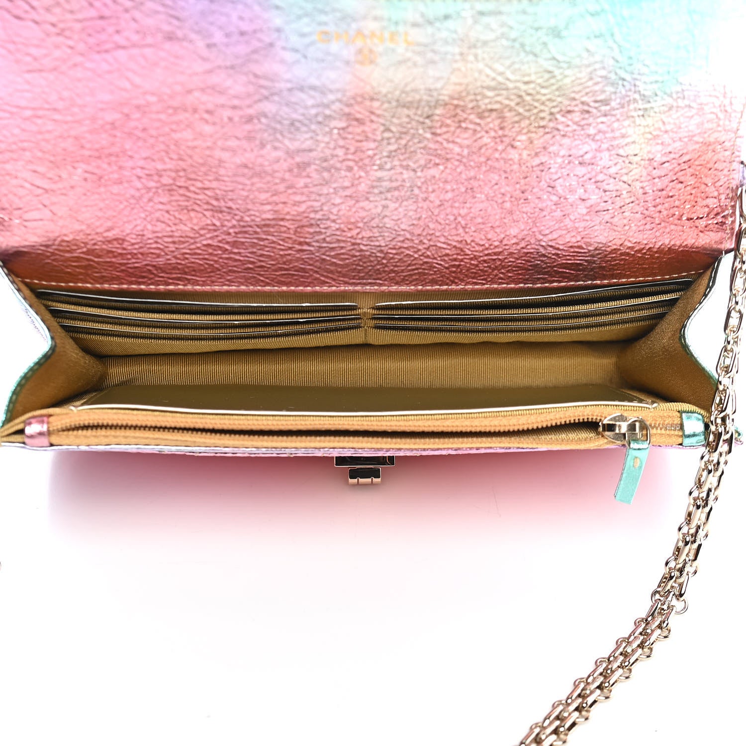 Chanel Metallic Goatskin Quilted 2.55 Reissue Wallet on Chain WOC Multicolor 5 of 9