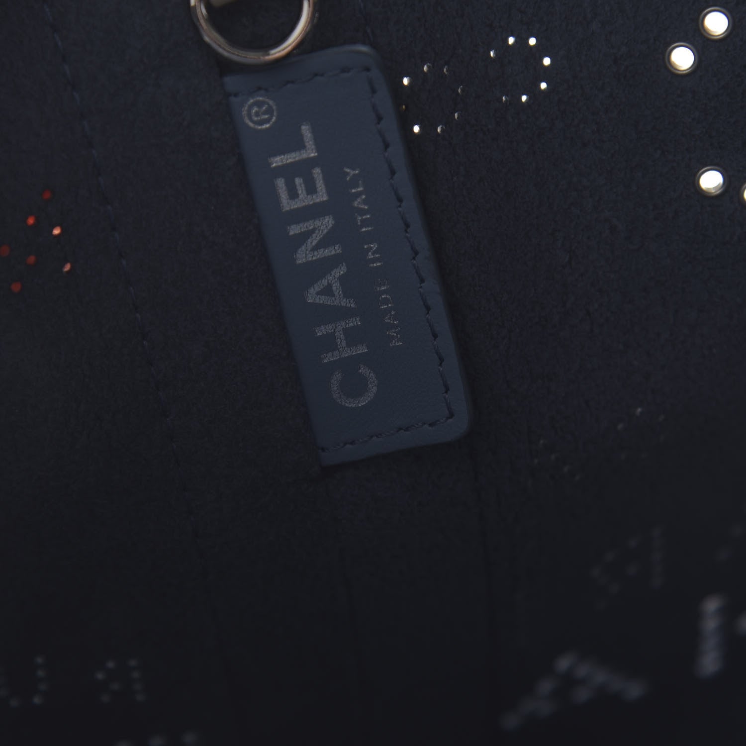 Chanel Calfskin Tweed Small Logo Eyelets Shopping Tote Beige 7 of 12