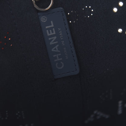 Chanel Calfskin Tweed Small Logo Eyelets Shopping Tote Beige 7 of 12
