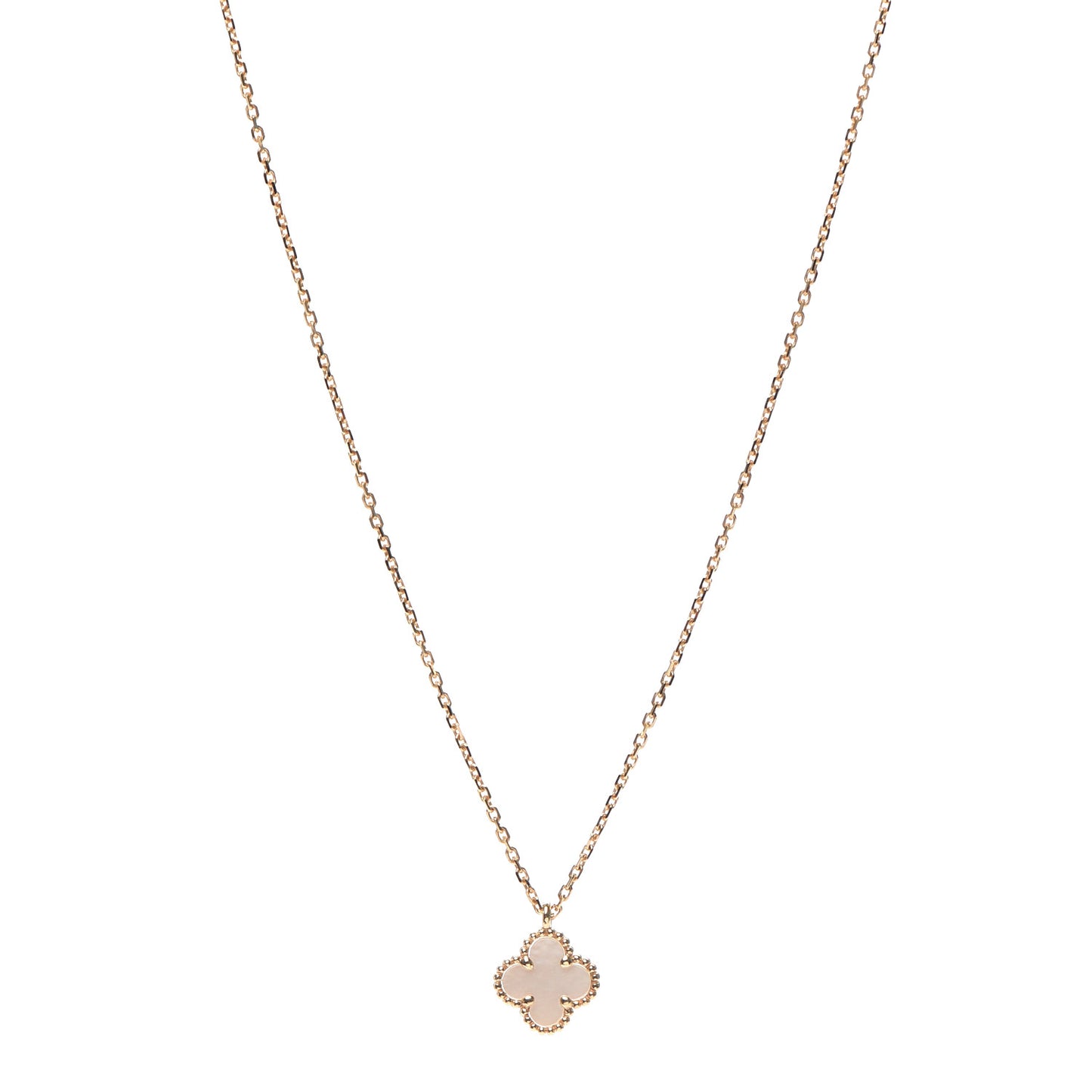18K Yellow Gold Mother of Pearl Sweet Alhambra Pendant Necklace