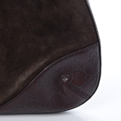 Gucci Guccissima Suede Hasler Hobo Dark Brown 10 of 16