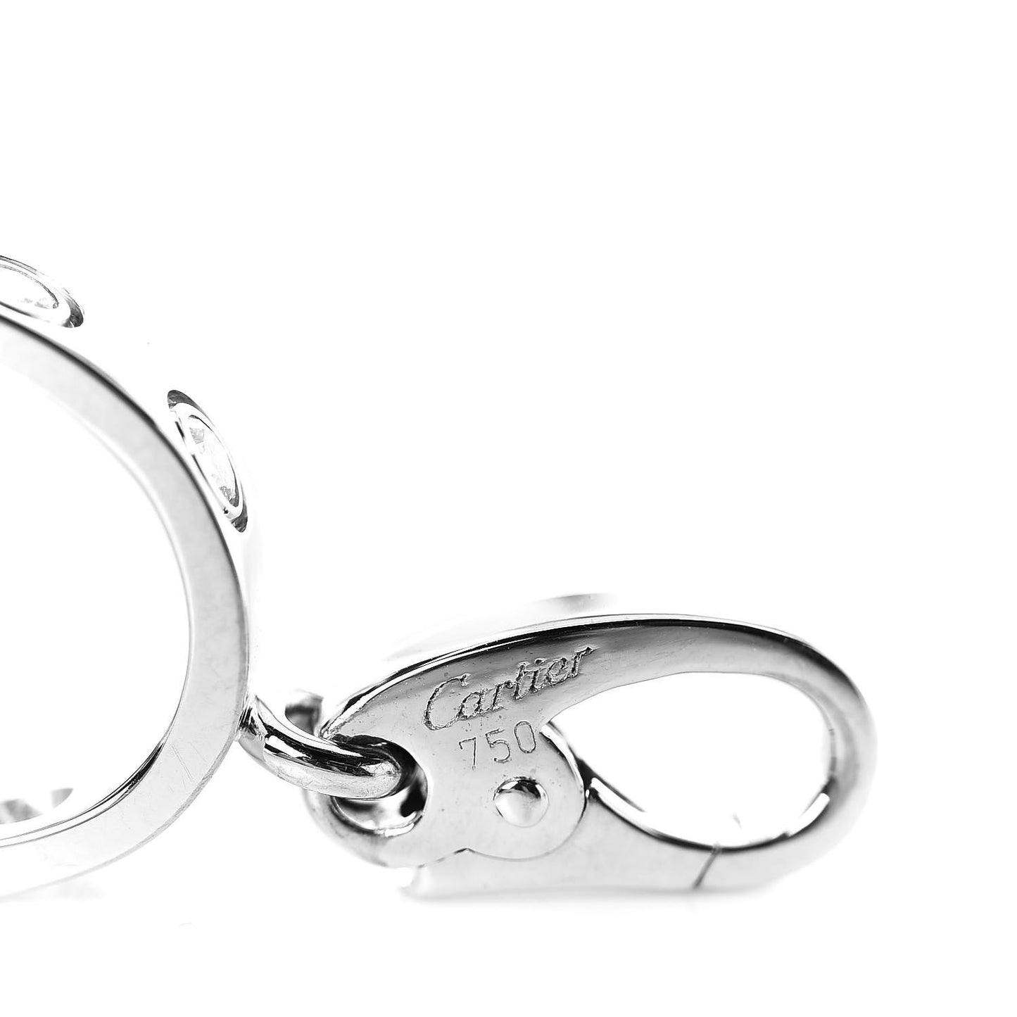 18K White Gold Diamond LOVE Ring Charm