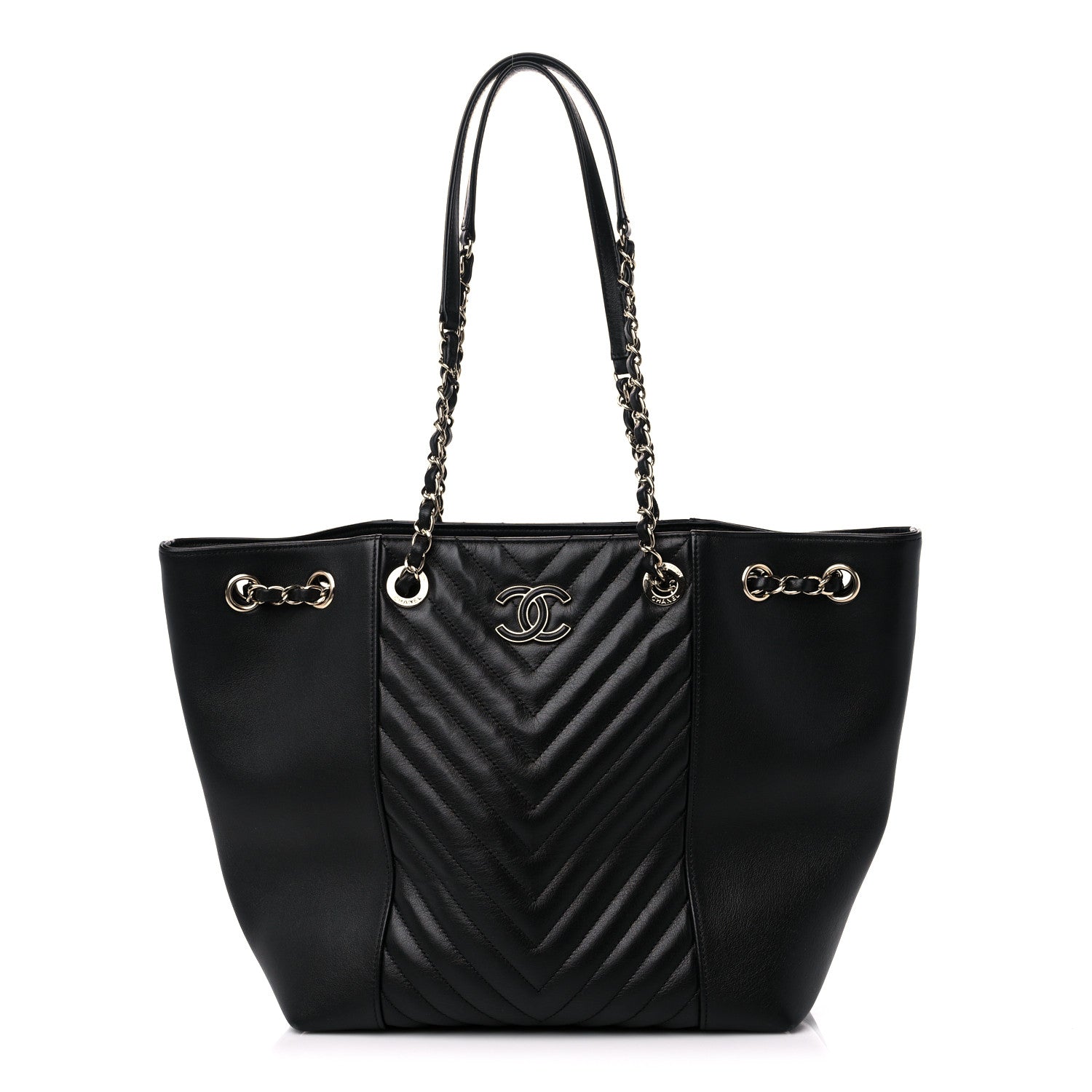 Chanel Calfskin Quilted Large Daily Shopping Bag Black 1 of 10