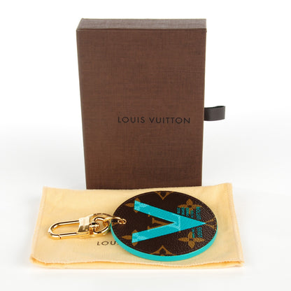 Louis Vuitton Monogram Illustre V Bag Charm Key Ring Turquoise 7 of 7