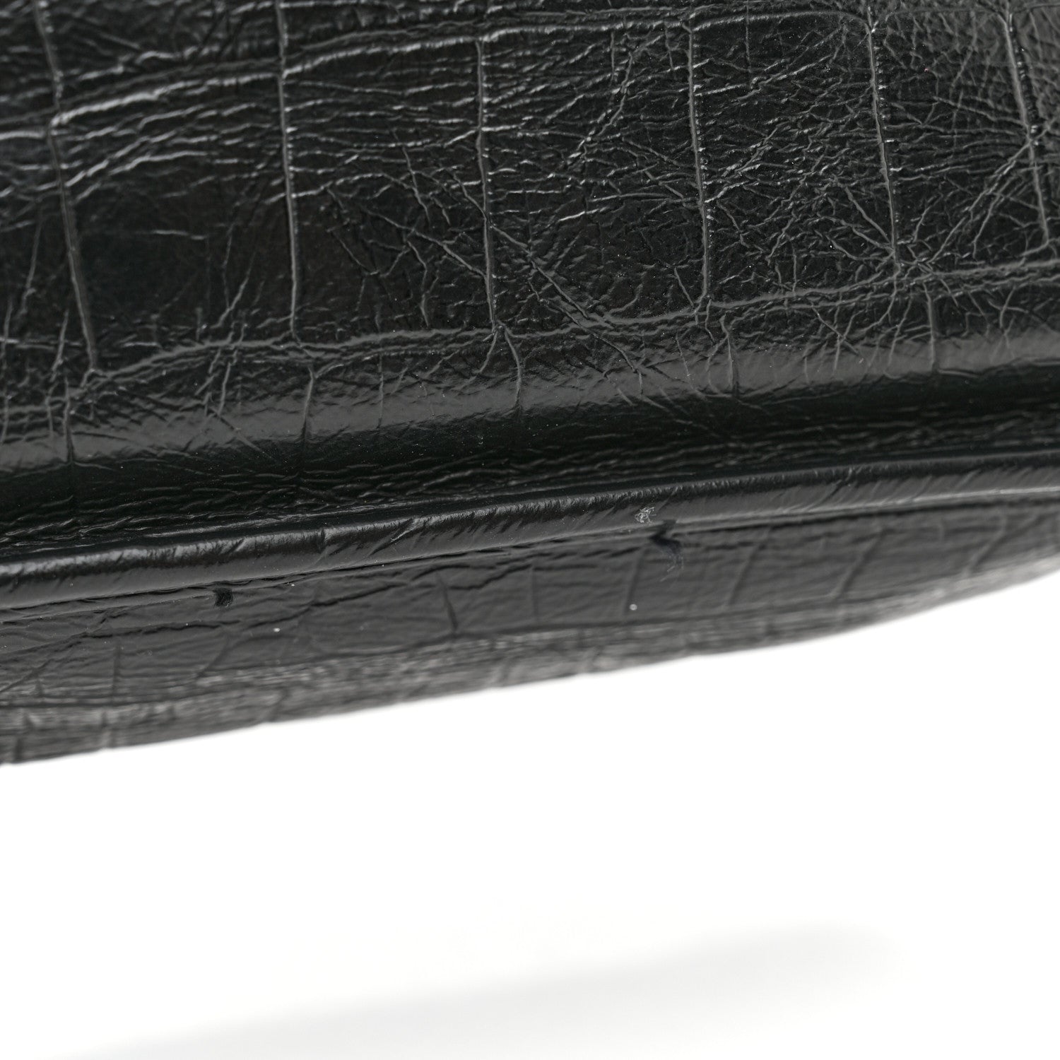 Saint Laurent Crocodile Embossed Lambskin Monogram Medium Niki Chain Satchel Black 11 of 11