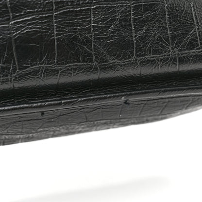 Saint Laurent Crocodile Embossed Lambskin Monogram Medium Niki Chain Satchel Black 11 of 11