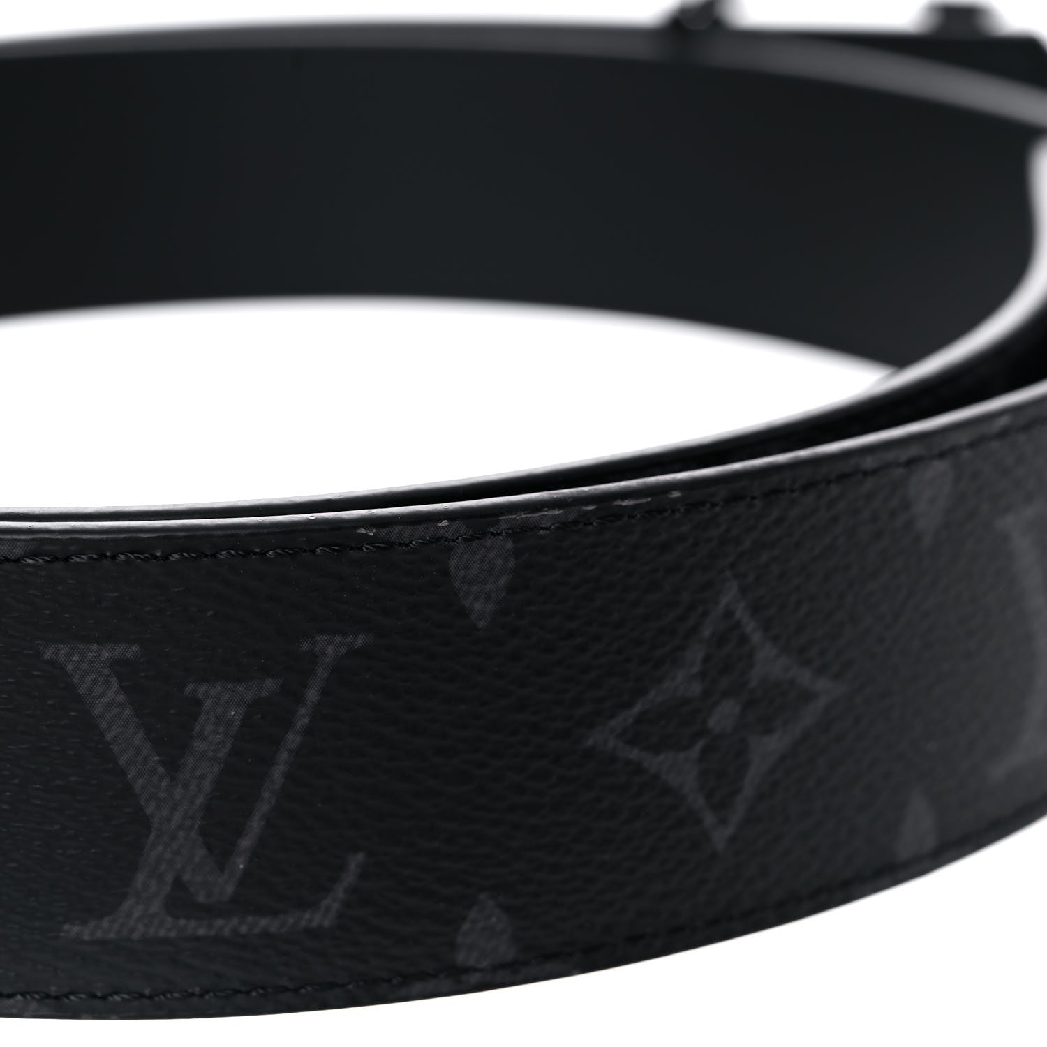Louis Vuitton Monogram Eclipse Taigarama 40mm LV Initiales Reversible Belt 105 42 Black 7 of 8
