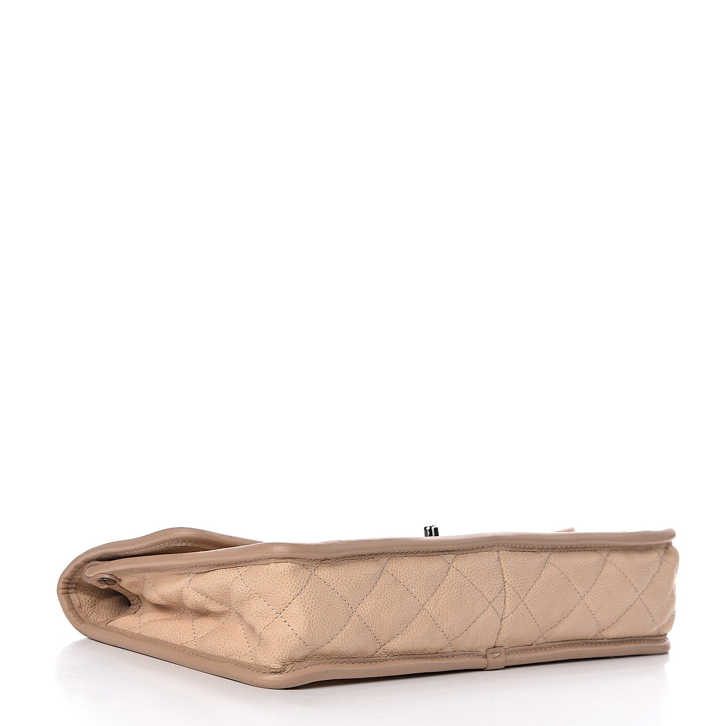 Caviar Quilted Medium French Riviera Flap Beige