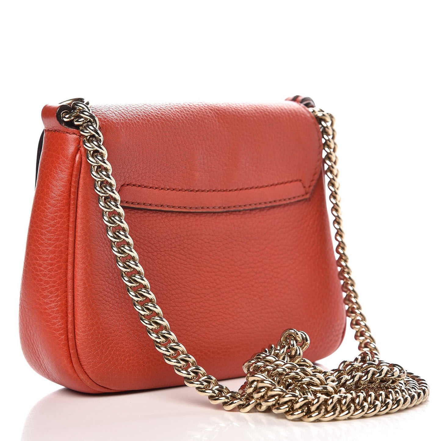 Pebbled Calfskin Small Soho Flap Crossbody Sun Orange