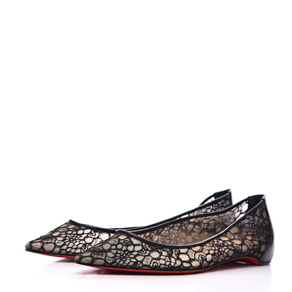 Christian Louboutin Kid Rete Lace Follies Ballerina Flat 41.5 Black 3 of 8