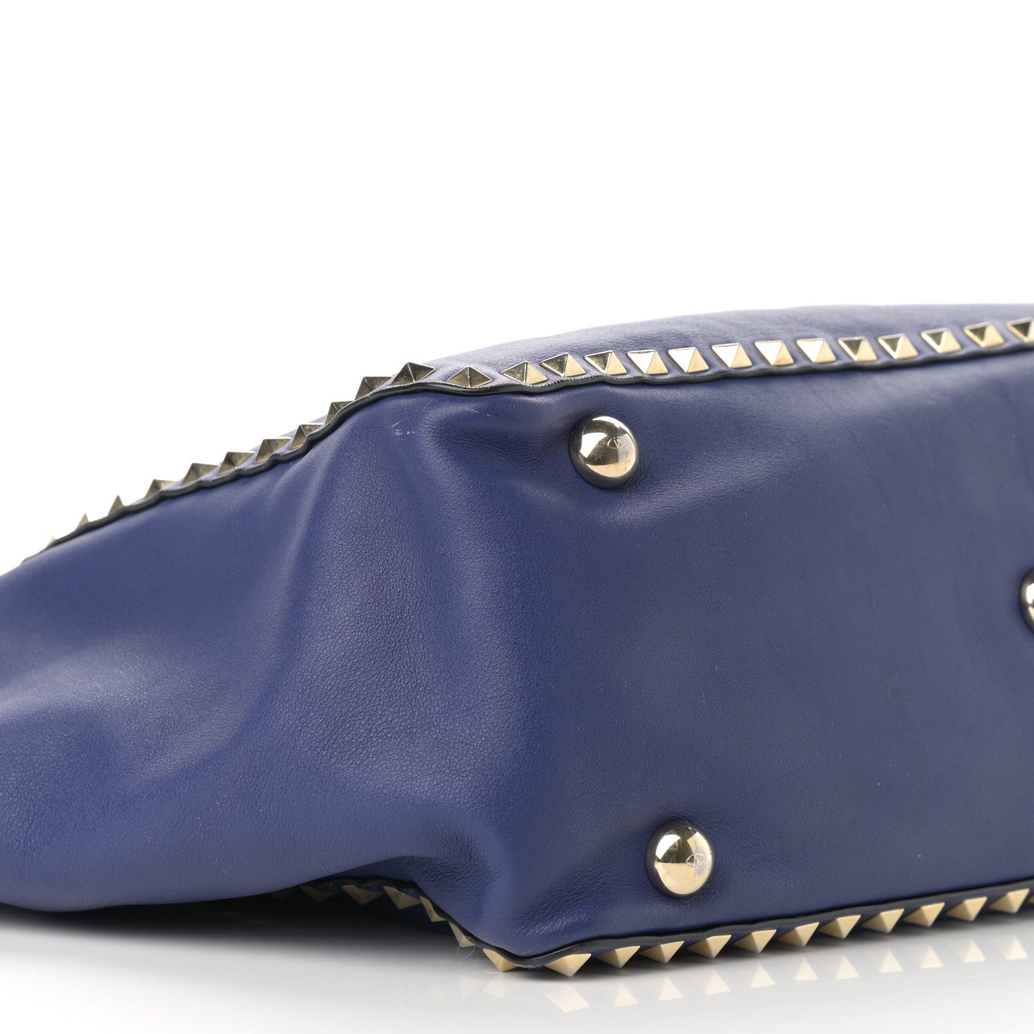 Valentino Garavani Vitello Medium Rockstud Tote Blue China 8 of 12