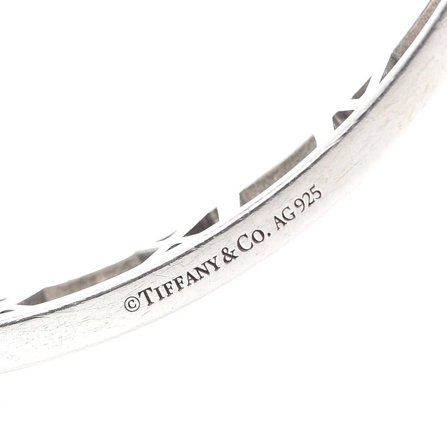 Sterling Silver Narrow Atlas Open Bangle Bracelet