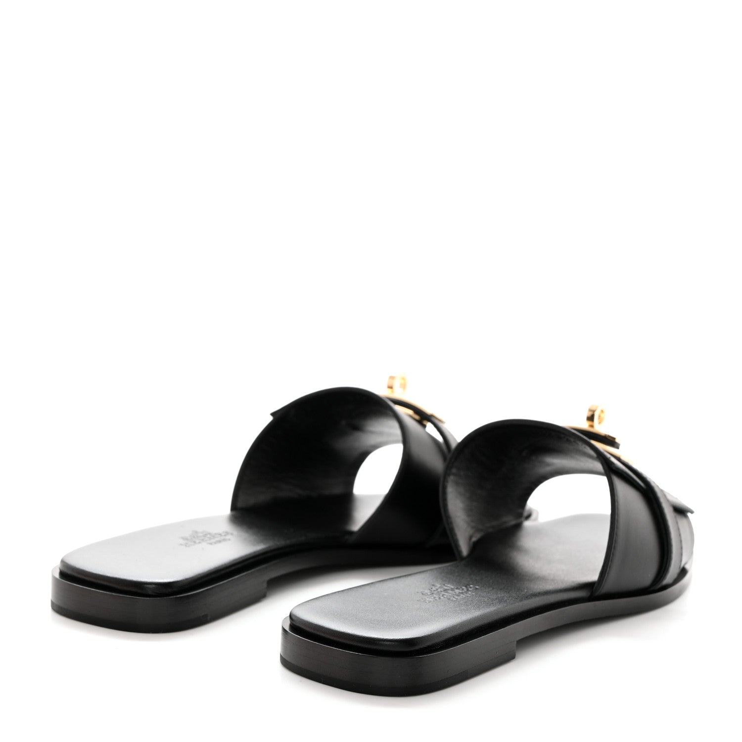 Hermes Calfskin Giulia Sandals 36 Black 4 of 9