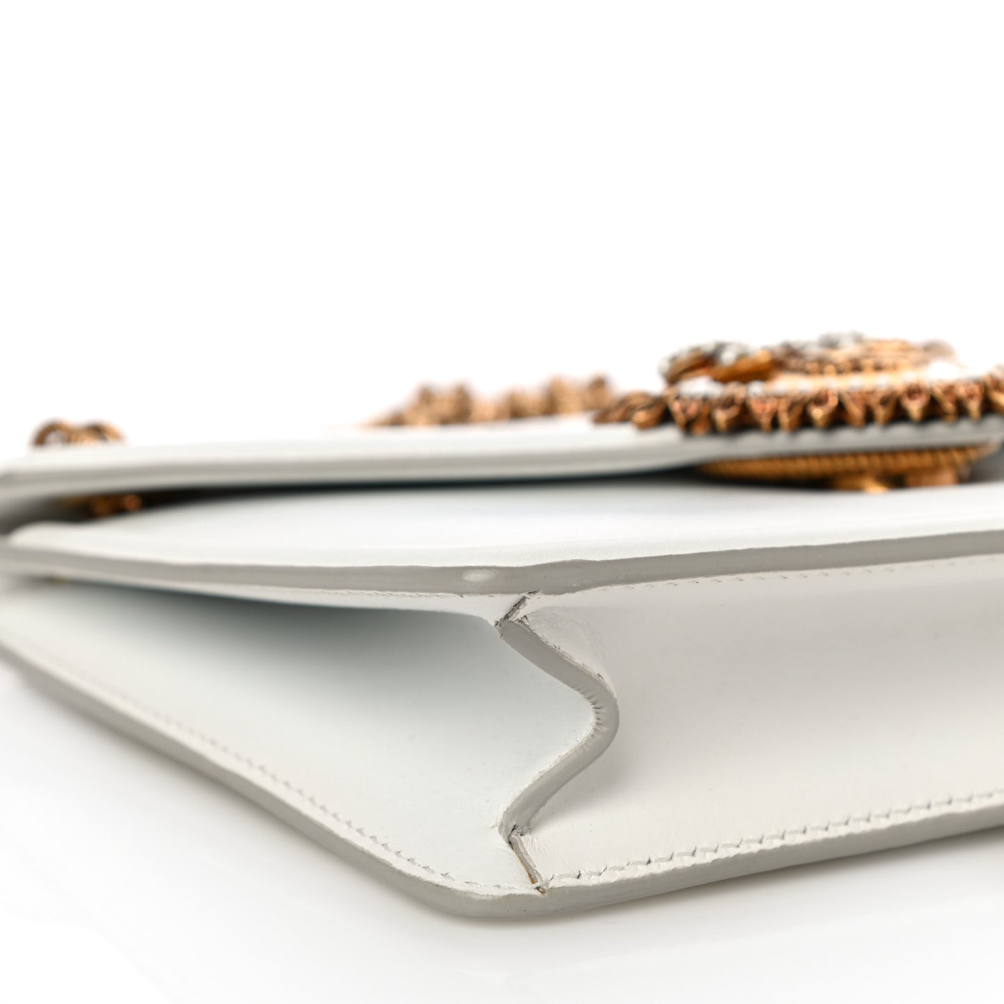 Smooth Calfskin Medium Devotion Crossbody Bag White