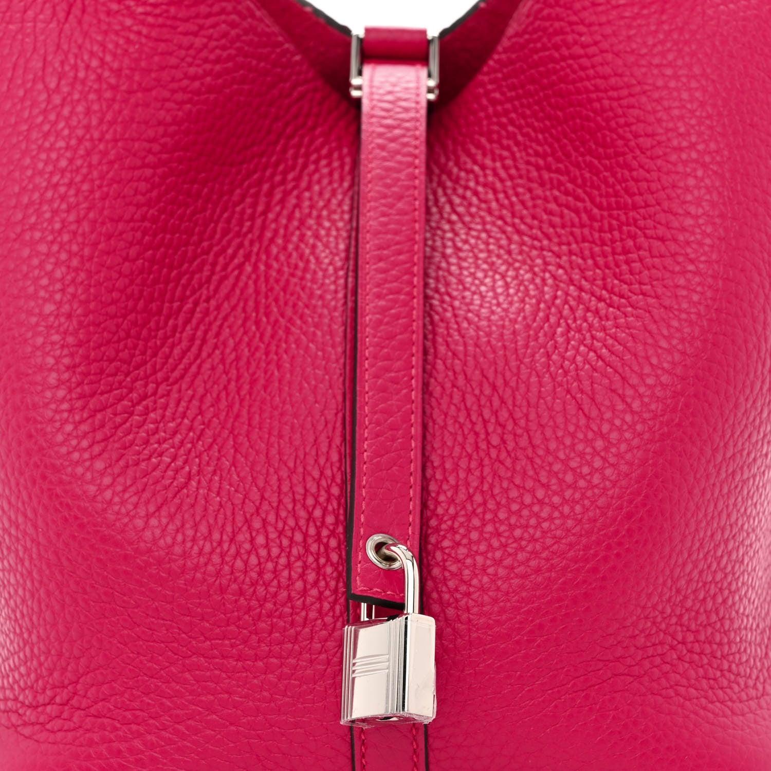 Hermes Taurillon Clemence Swift Eclat Picotin Lock 22 MM Framboise Rouge Sellier 8 of 10