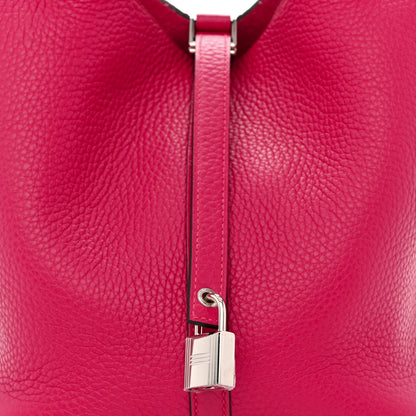 Hermes Taurillon Clemence Swift Eclat Picotin Lock 22 MM Framboise Rouge Sellier 8 of 10