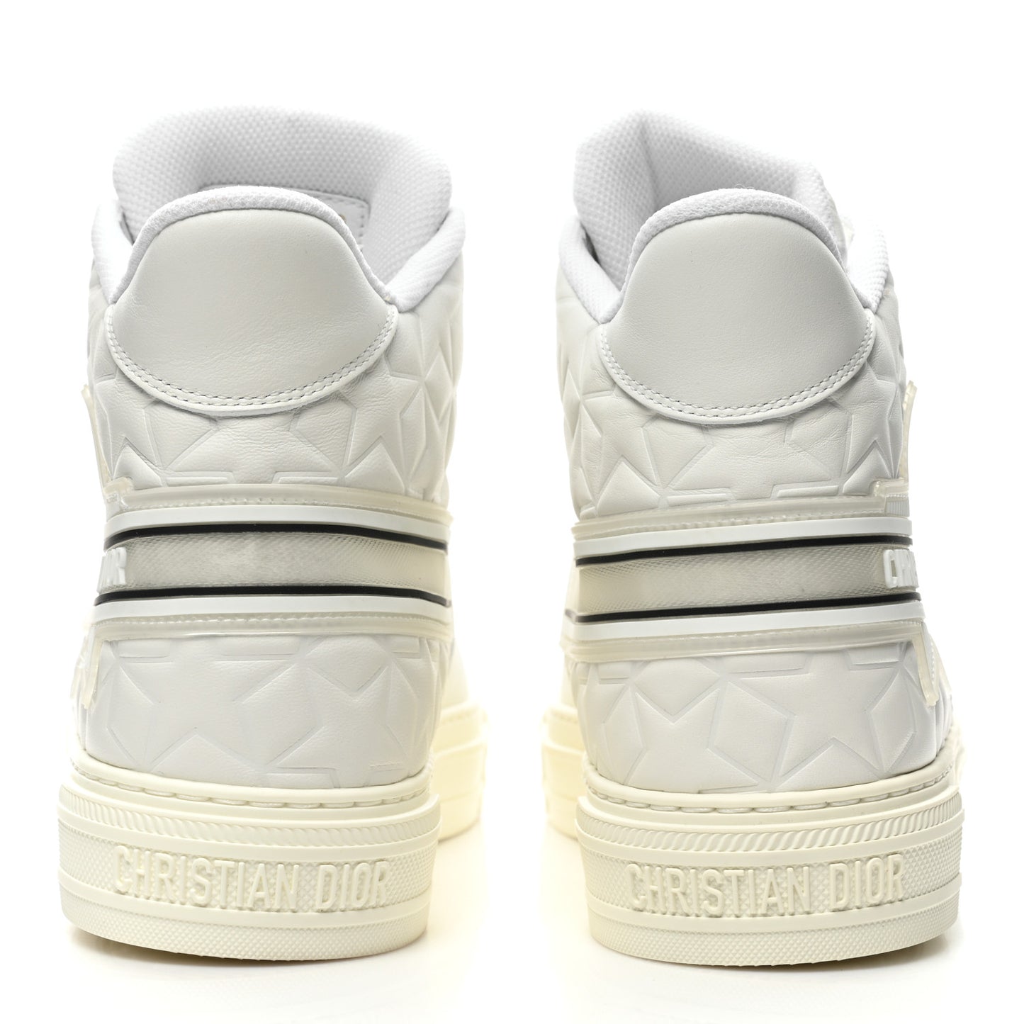 Etoile Embossed Dior High Top Sneakers 40 Snow White