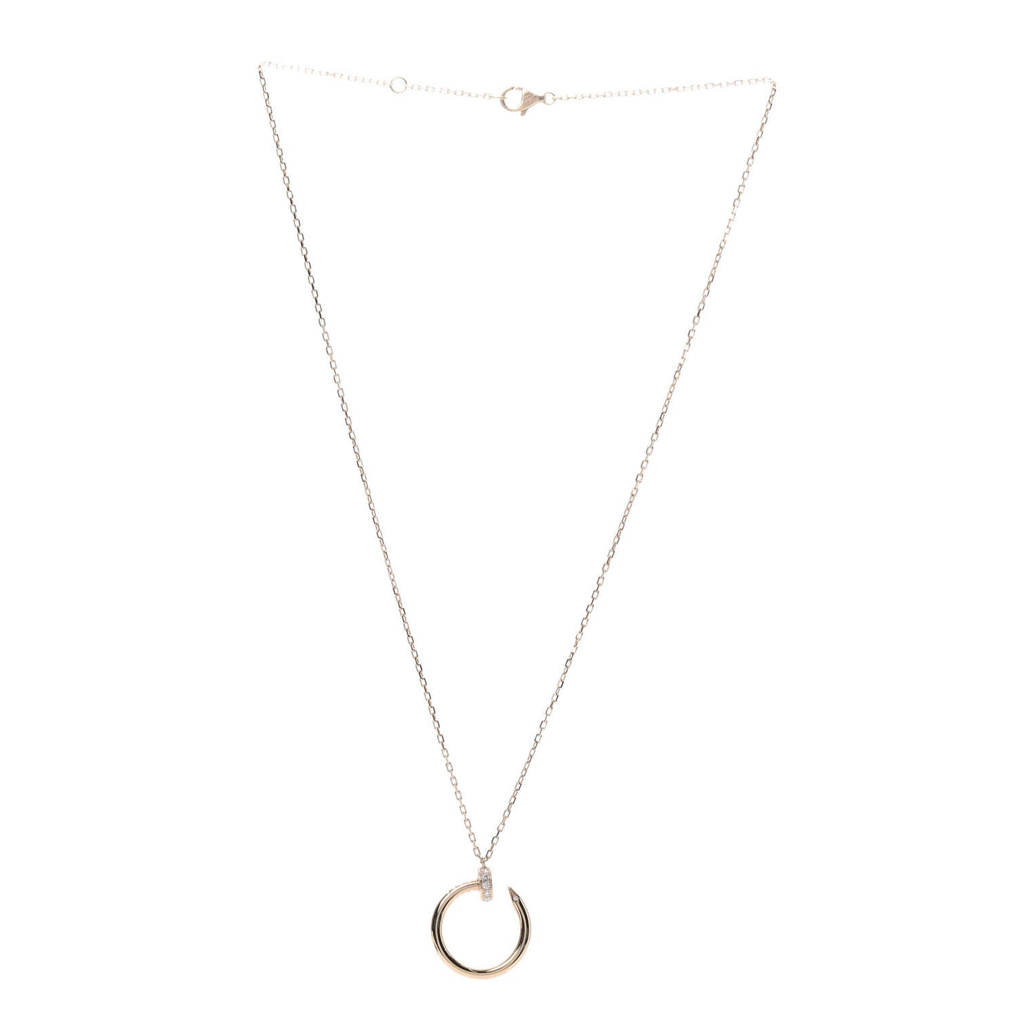 18K Pink Gold Diamond Juste Un Clou Pendant Necklace