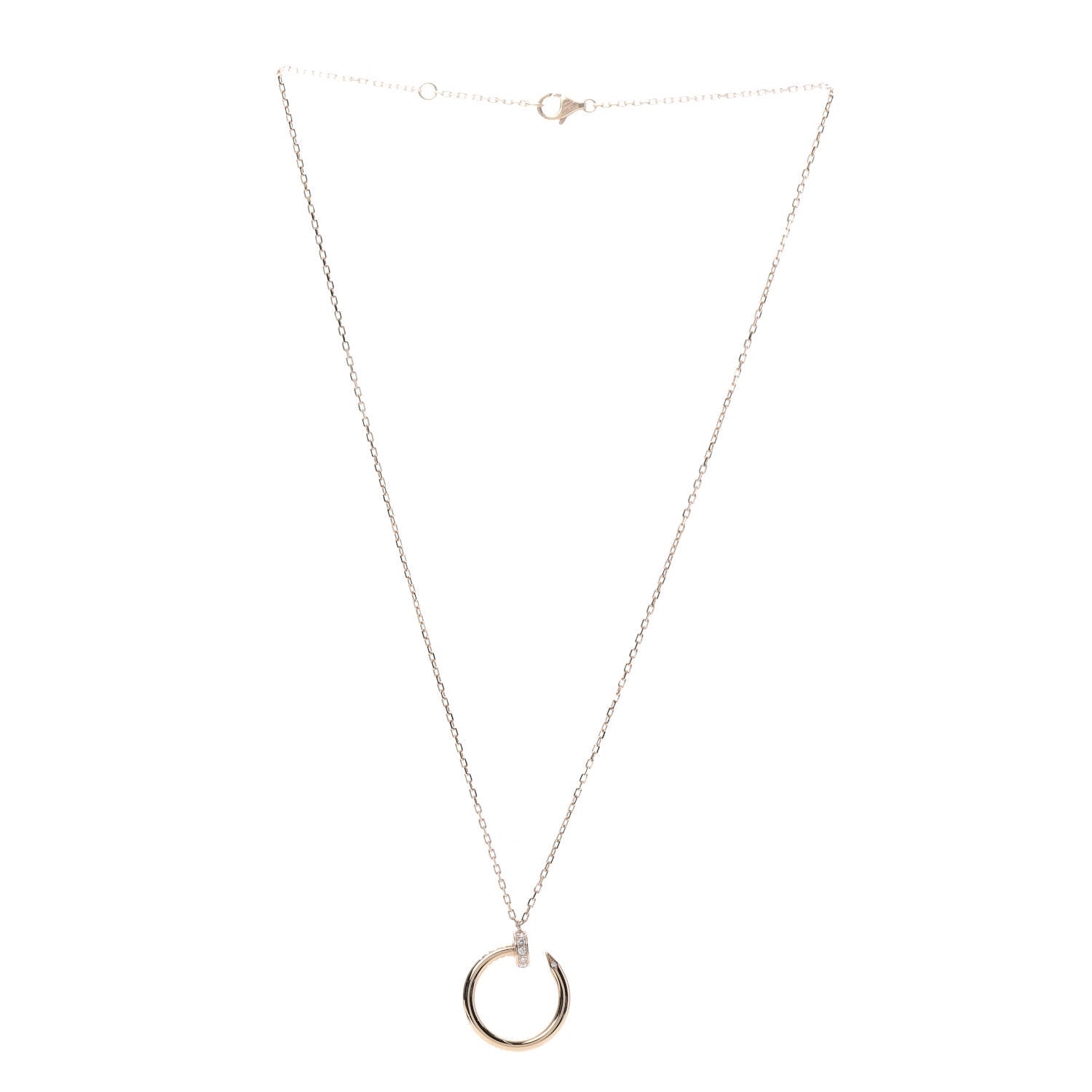 Cartier 18K Pink Gold Diamond Juste Un Clou Pendant Necklace 3 of 5