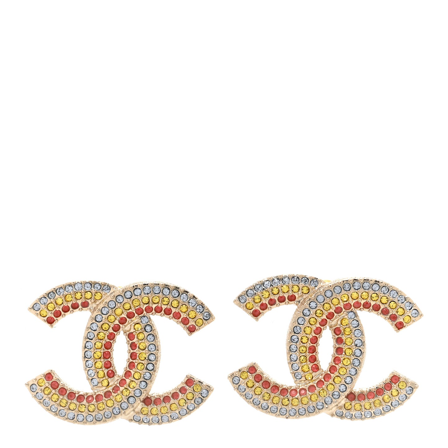 Crystal CC Earrings Gold Multicolor