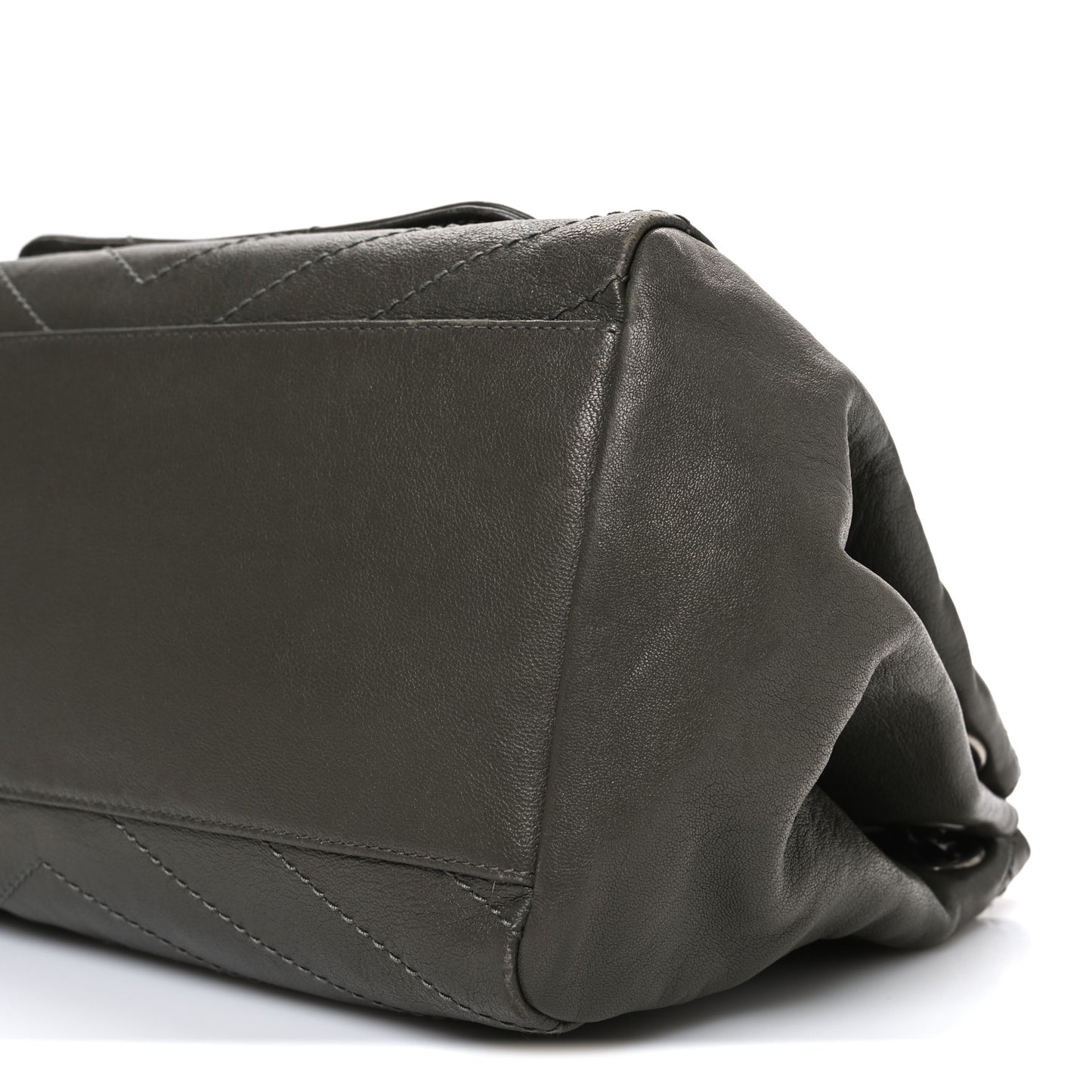 Vintage Lambskin Chevron Monogram Medium Nolita Military Olive