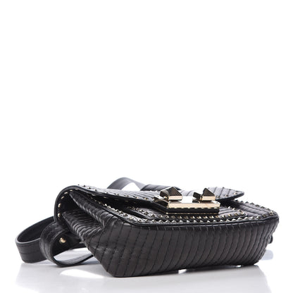 Valentino Garavani Lambskin ZiggyStud Rockstud Convertible Crossbody Belt Bag Black 5 of 12