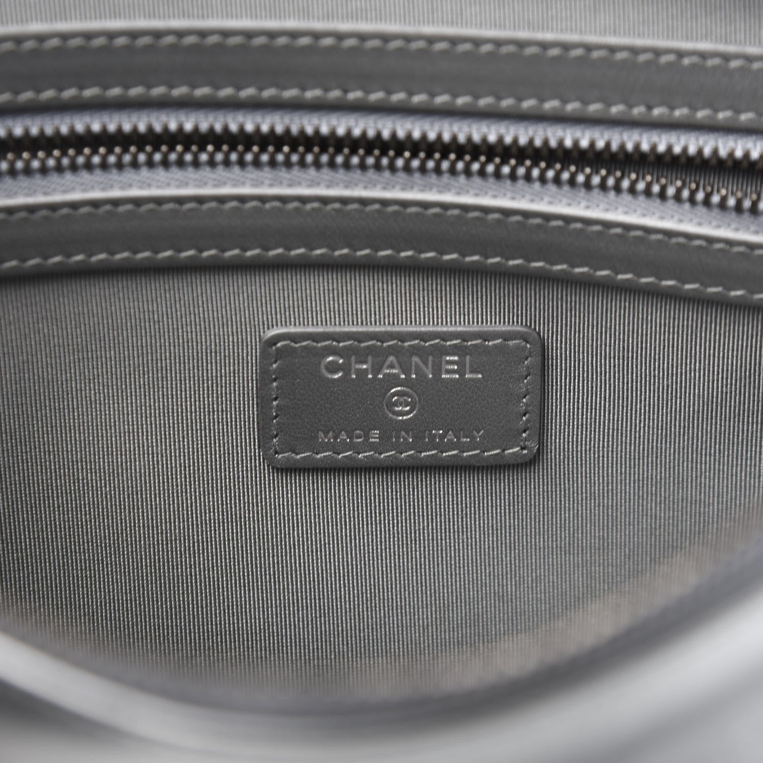 Chanel Metallic Crumpled Calfskin Chain 20s Signature Pouch Silver 8 of 10